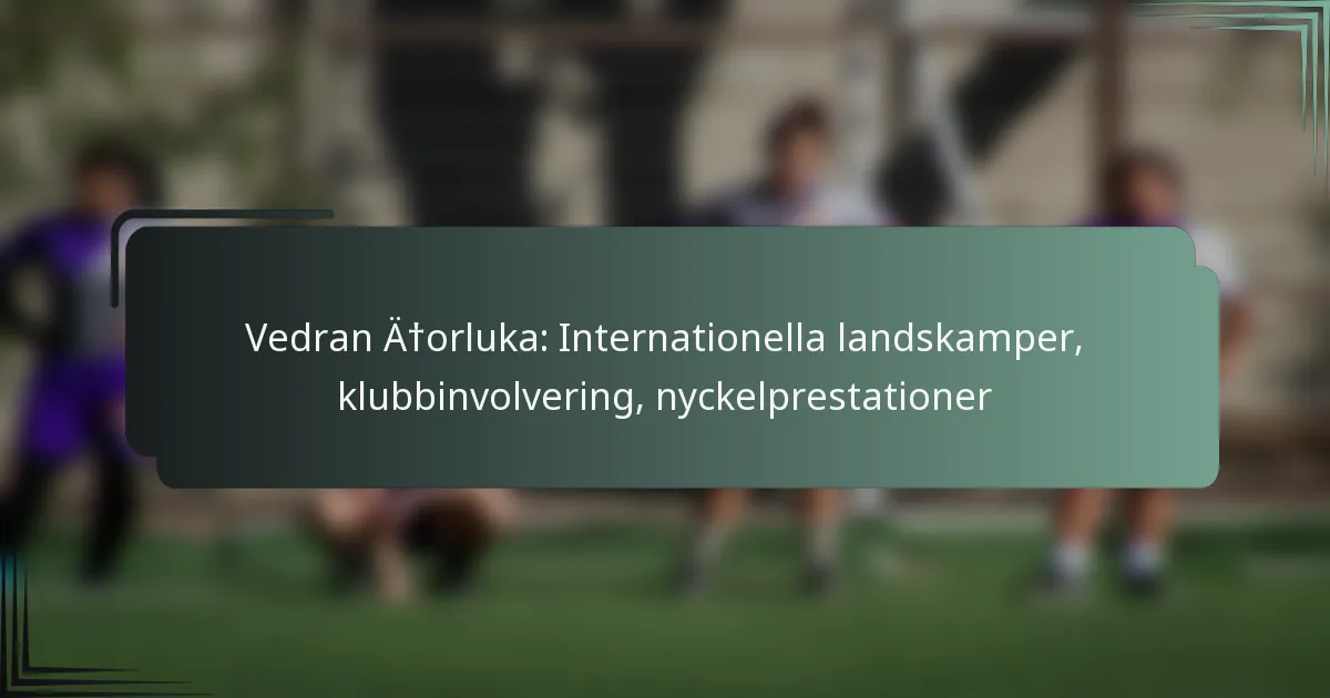 Vedran Ćorluka: Internationella landskamper, klubbinvolvering, nyckelprestationer