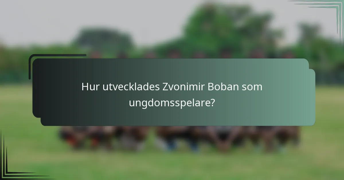 Hur utvecklades Zvonimir Boban som ungdomsspelare?