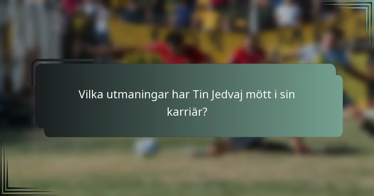 Vilka utmaningar har Tin Jedvaj mött i sin karriär?