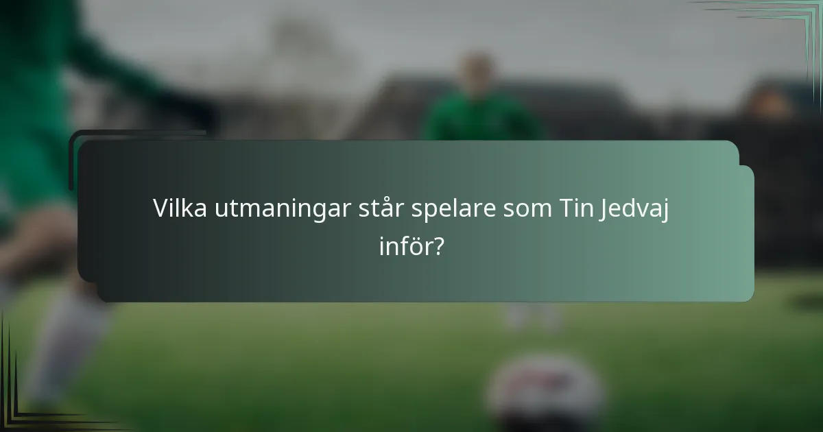 Vilka utmaningar står spelare som Tin Jedvaj inför?